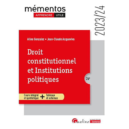 Droit constitutionnel et institutions politiques : 2023-2024
