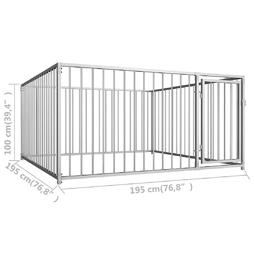 Helloshop26 Chenil extérieur cage enclos parc animaux chien d'extérieur pour chiens 100 cm 02_0000344