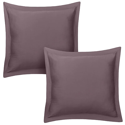 BLANC AVENUE Lot de 2 taies d'oreiller satin de coton sureau