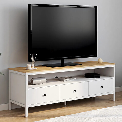 Idmarket Meuble TV ACHILLE 3 TIROIRS