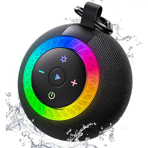 Enceinte Bluetooth Douche 20W Étanche IPX7 Haut-Parleur Salle de Bain avec Ventouse Mini En