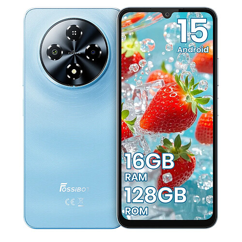 FOSSIBOT S5 4G Smartphone, batterie 6000mAh, 13MP, écran 120Hz, 128Go