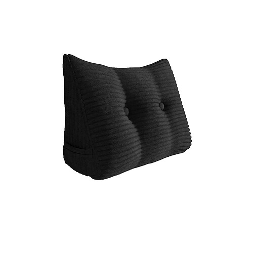 VerCart Coussin de dossier velours côtelé noir 80 x 20 x 50 cm