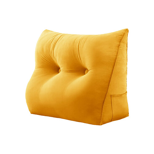 VerCart Coussin de dossier rectangulaire en velours côtelé jaune 80 x 20 x 50 cm