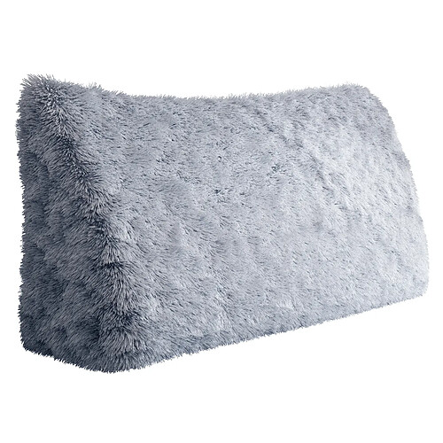 Coussin de dossier peluche bleu gris 160 cm VERCART