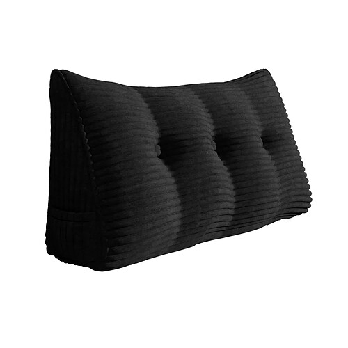 Coussin de dossier décoratif VERCART 100 x 20 x 50 cm en velours côtelé noir