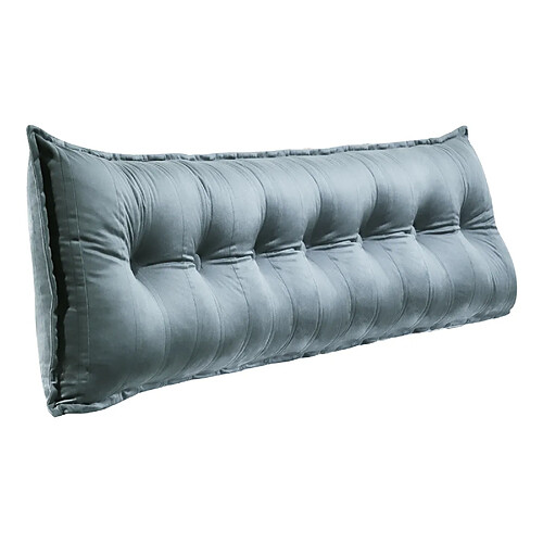 Coussin de dossier rectangulaire velours gris 200 cm VERCART
