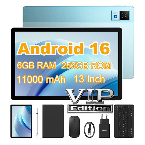 DOOGEE U13 – Tablette 13" IPS, batterie 11000mAh, charge 18W, 256Go, Android 16