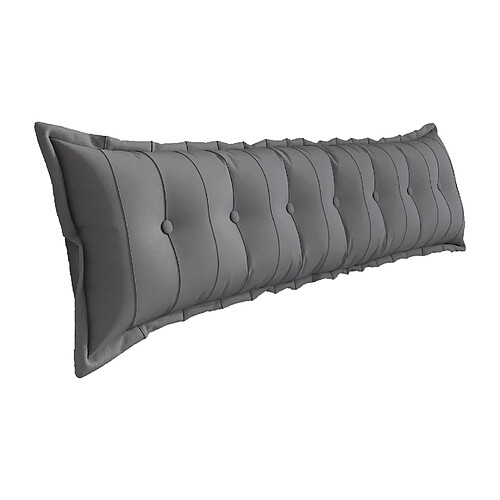 Coussin de dossier rectangulaire VERCART 200 cm gris, housse amovible
