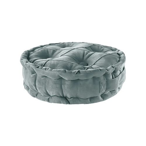 VerCart Coussin de sol rond velours gris Ø45 cm, hauteur 12 cm