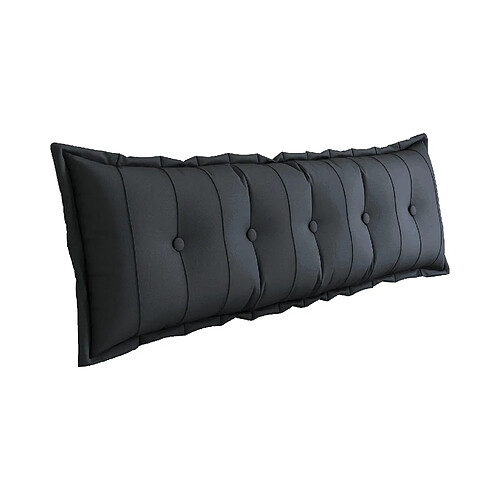 Coussin de dossier peluche 160 cm VERCART, polyester, noir