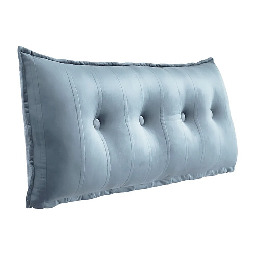 VerCart Coussin de dossier rectangulaire velours gris 120 cm - housse amovible