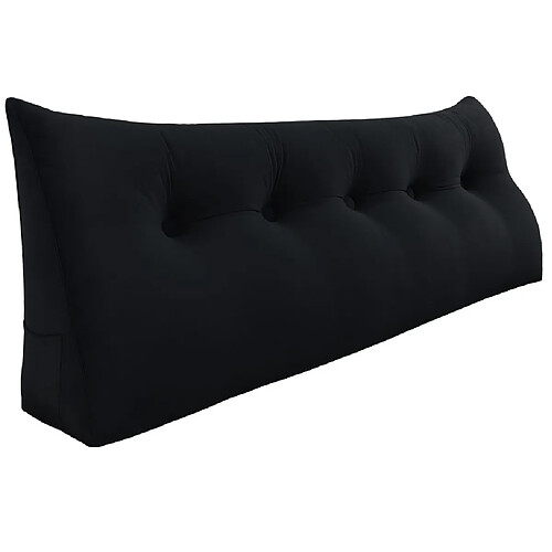 Coussin de dossier ergonomique velours noir 160 cm - VERCART