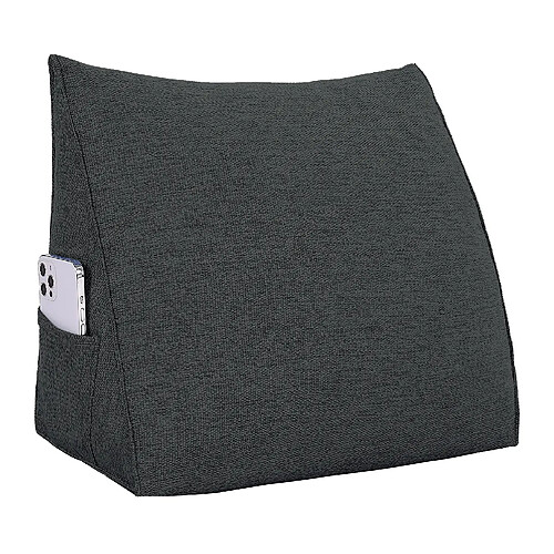 VerCart Coussin de dossier rectangulaire 45 x 20 x 35 cm - velours côtelé noir