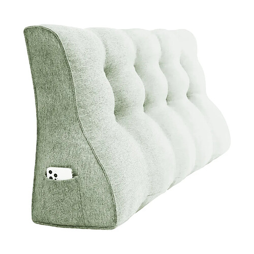 VerCart Coussin de dossier en coin 120 x 25 x 55 cm, housse aspect lin ivoire