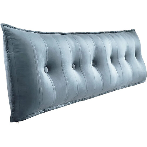 Coussin de dossier SLD velours gris 160 x 45 x 6 cm VERCART