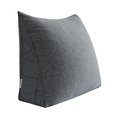 Coussin coin VERCART 45 x 35 x 20 cm, mélange de lin gris