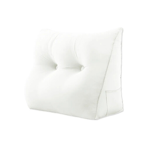VerCart Coussin de dossier rectangulaire velours côtelé 80 x 20 x 50 cm blanc