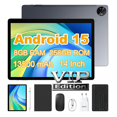 DOOGEE Tab E3 Max – Tablette 14" 2.1K, Helio G100, 13500mAh, 256Go + TF 2To