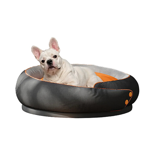 Lit rond pour chien VERCART KK 76 x 76 x 30 cm, noir et orange.