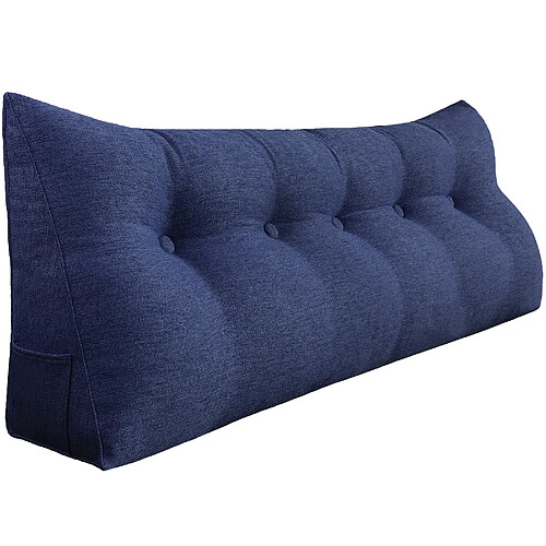 VerCart Coussin de dossier ergonomique 140 x 20 x 50 cm - bleu