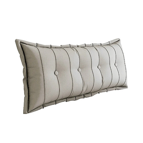 Coussin de dossier peluche blanc 120 cm VERCART, polyester - taie amovible
