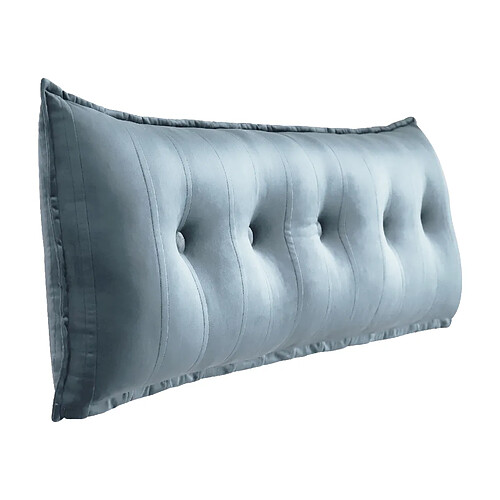VerCart Coussin de dossier rectangulaire velours gris 160 cm