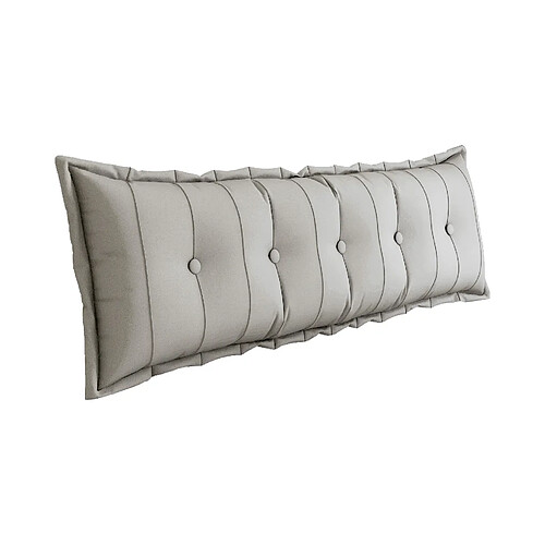 Coussin de dossier peluche blanc 160 cm VERCART, polyester - taie amovible
