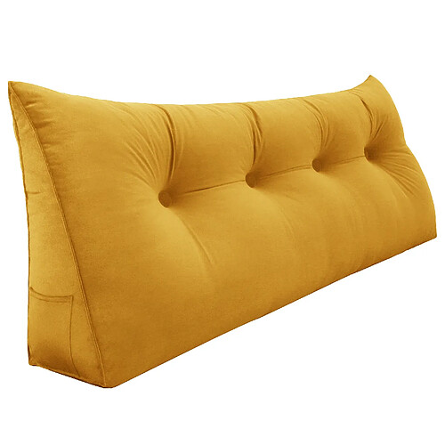 VerCart Coussin de dossier velours côtelé jaune 140 x 20 x 50 cm