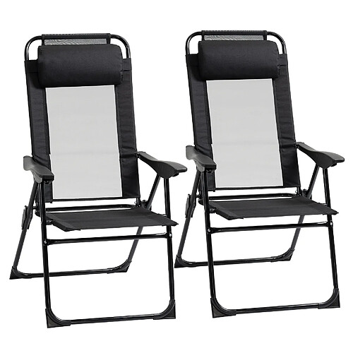 ByteLike Lot de 2 chaises de jardin inclinables et pliables