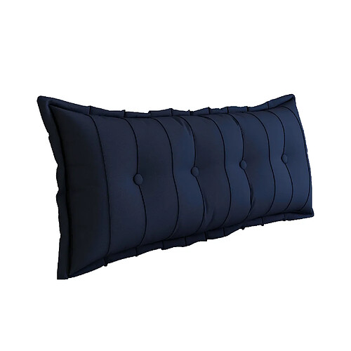 Coussin de dossier peluche bleu foncé 140 cm VERCART
