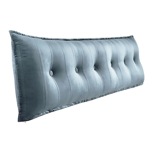 VerCart Coussin de dossier rectangulaire velours gris 180 cm - housse amovible