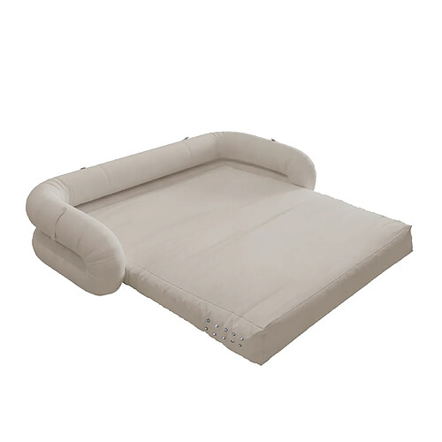 Pouf convertible grand lit 160 x 160 x 30 cm, blanc - VERCART