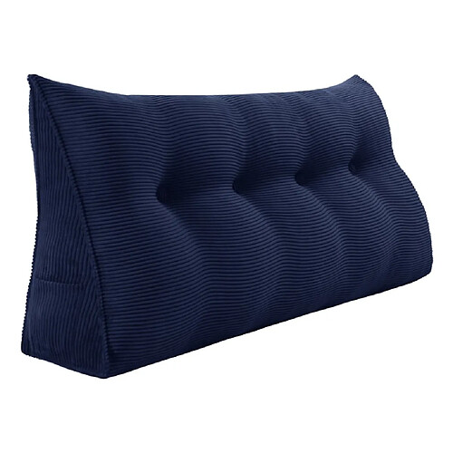 VerCart Coussin de dossier ergonomique velours côtelé bleu nuit 140 x 20 x 50 cm