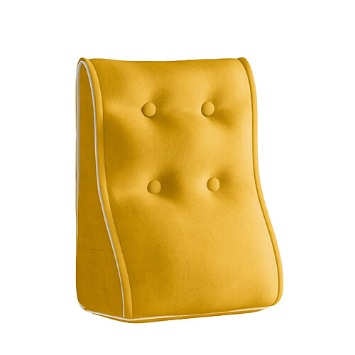 VerCart Coussin de dossier velours jaune 40 x 22 cm, hauteur 55 cm