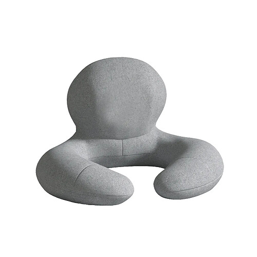 Coussin de lecture en velours gris VERCART - soutien dorsal et lombaire.