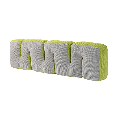 VerCart Coussin de tête de lit extensible double face 160 cm vert et gris clair