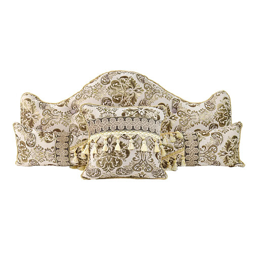 VerCart Lot de 3 coussins de chevet Fleur Dorée beige 60x140 cm