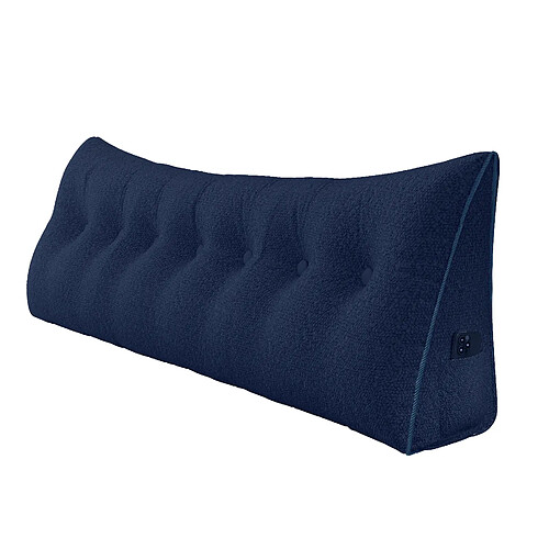 VERCART coussin dossier peluche bleu foncé 200 cm, housse amovible