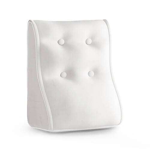 VerCart Coussin de dossier en velours blanc 50 x 22 cm - soutien dorsal
