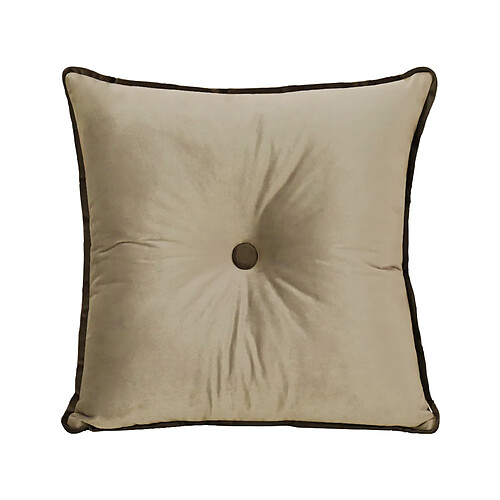 Vercart Coussin décoratif avec bouton - 50x50 cm - Écru