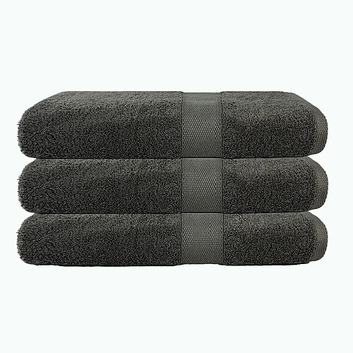 BLANC AVENUE Lot de 3 draps de bain 500 gr/m2 100% coton