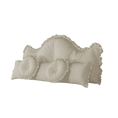 VERCART lot de 4 coussins décoratifs 140 cm velours blanc