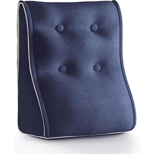 Coussin dossier/tête de lit VERCART 50 x 22 cm, bleu