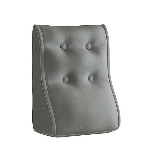 Coussin de dossier en velours gris 40 x 22 cm - VERCART