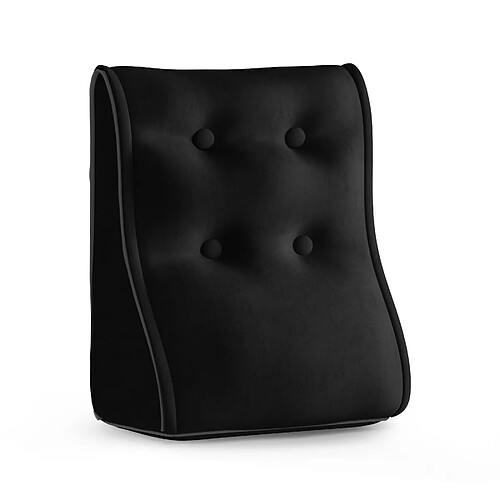 VerCart Coussin de dossier en velours noir 50 x 22 cm, hauteur 55 cm