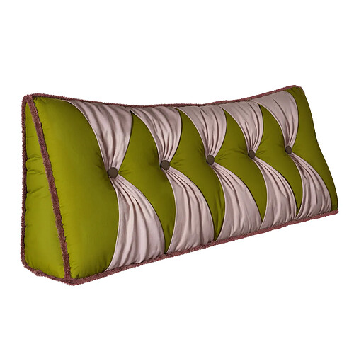 VERCART Coussin dossier velours vert olive 140 cm - mousse haute densité