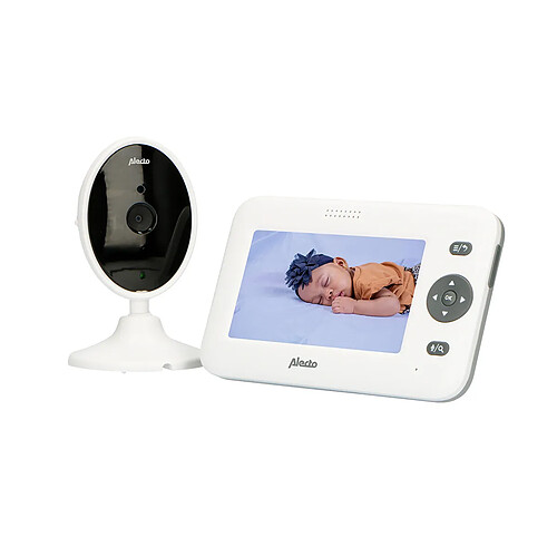 Alecto Babyphone Vidéo avec Caméra et Écran 4.3 Vision Nocturne Audio Bidirectionnel Blanc