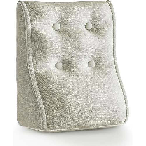 Coussin de dossier t?eate de lit VERCART, 50 x 22 cm, polyester et lin