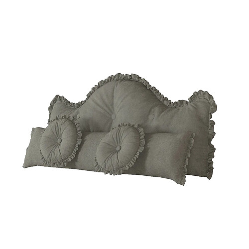 Lot de 4 coussins décoratifs VERCART 140 cm velours gris